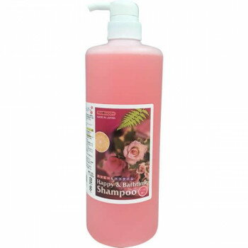 ハッピー＆バスタイム　ペット用シャンプー　1L　バラの香り　【お寄せ品、返品キャンセル不可。欠品終売時連絡あり】