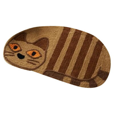 ネコ柄　玄関マット　まるねこベンガル　45×75cm　XO115【割引不可・返品キャンセル不可】