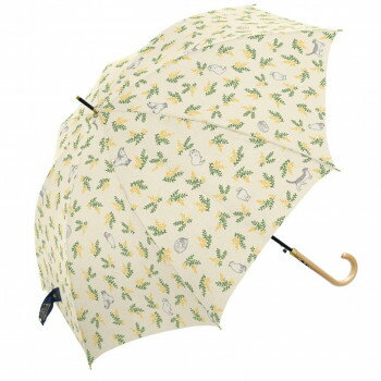 三国 グラスファイバー骨耐風ジャンプ傘　小花と猫 オフ白 S1113701【お寄せ品、返品キャンセル不可。..