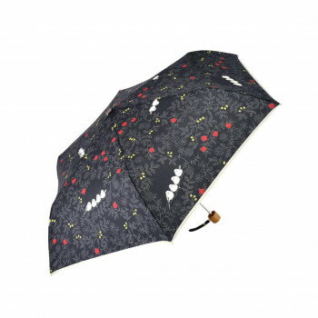 Unisex - 三国 グラスファイバー骨軽量耐風ミニ折りたたみ傘　ザクロとシマエナガ 黒 S2112402【お寄せ品、返品キャンセル不可。欠品終売時連絡あり】