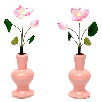 【直送品】ちりめん常花 蓮華花(対) ピンクパール【お寄せ品、返品キャンセル不可。欠品終売時連絡あり】