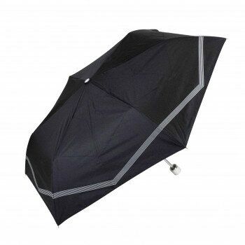 藤田屋 晴雨兼用折りたたみ傘 50cm 晴雨兼用丸手元 ボーダーリボン ブラック SM-2551(KT)【お寄せ品、..