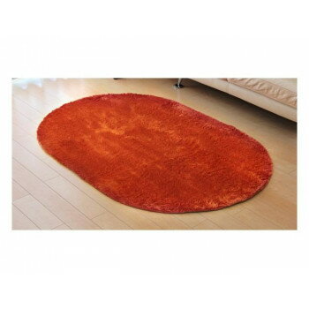 乐天商城 - ランジュ ラグ カーペット 1畳 約100×150cm楕円 オレンジ 3959259【お寄せ品、返品キャンセル不可。欠品終売時連絡あり】