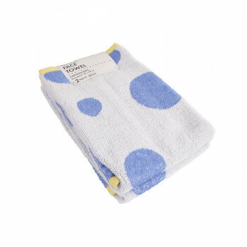 無撚糸プントフェイスタオル2枚組 ブルー SI-25025-2BL【お寄せ品、返品キャンセル不可。欠品終売時連..