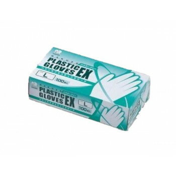 ハクゾウメディカル　ハクゾウプラスチックグローブEX パウダーフリー　100枚入　3024094・Lサイズ【お..