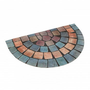 玄関クリーンマット石タイル調　半円(オーロラ)【お寄せ品、返品キャンセル不可。欠品終売時連絡あり】