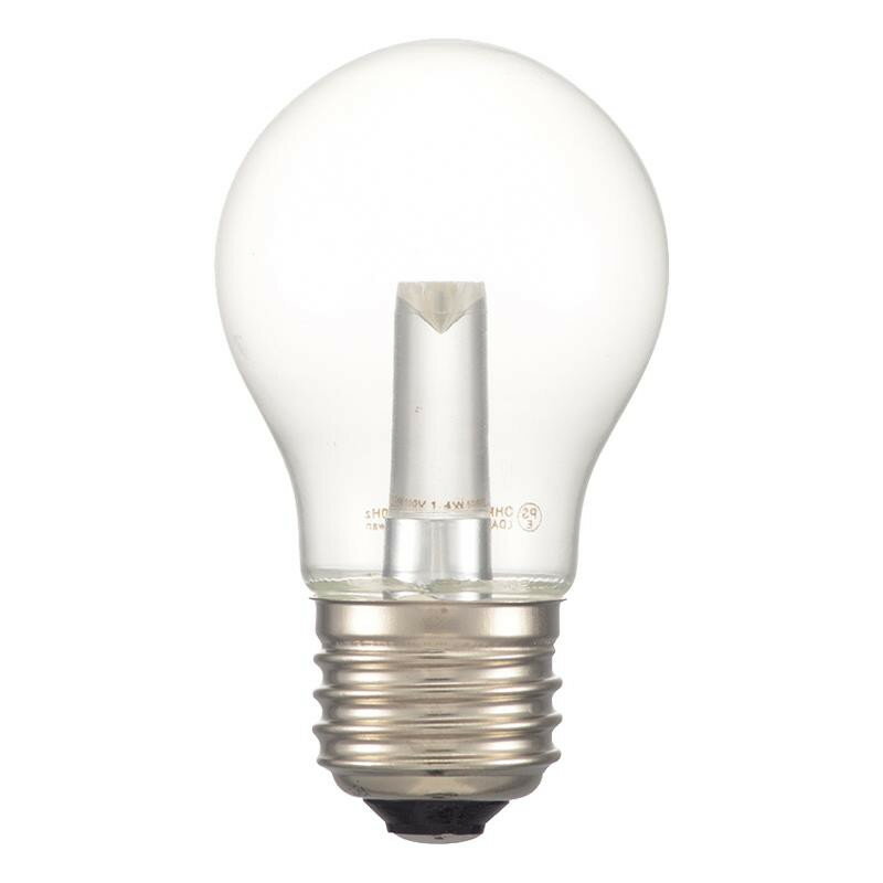 OHM LED電球裝飾用 PS/E26/1.4W/67lm/クリア晝白色 LDG1N-H 13C【お寄せ品、返品キャンセル不可。欠品終売時(shí)連絡(luò)あり】