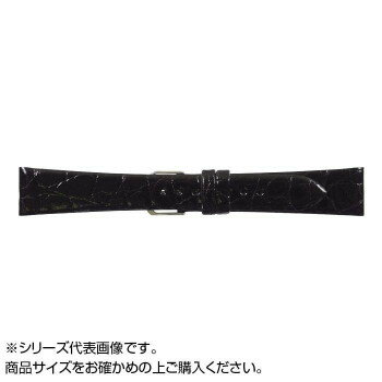 Watch Band, Belt - 【メール便】 MIMOSA(ミモザ) 時計バンド 腹ワニD 20mm ブラック (美錠:銀) WD-A20【お寄せ品、返品キャンセル不可。欠品終売時連絡あり】