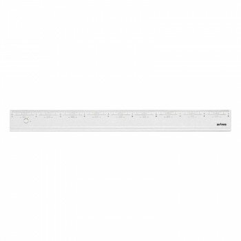 ドラパス 直定規 目盛付・溝付 3mm厚 50cm 15350【お寄せ品、返品キャンセル不可。欠品終売時連絡あり】
