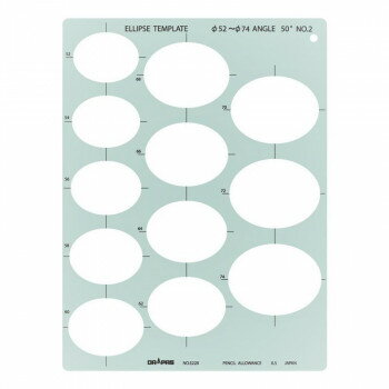 ドラパス テンプレート E228 楕円定規 50゜ NO.2【お寄せ品、返品キャンセル不可。欠品終売時連絡あり】