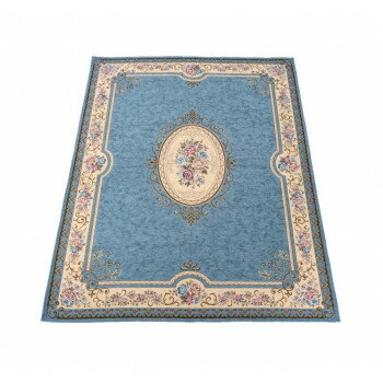 【直送品】イタリア製ゴブラン織 アクセントラグ 200x250 ヴェンナー BL ROYVEN25BL【お寄せ品、返品キャンセル不可。欠品終売時連絡あり】