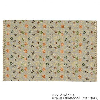 【直送品】サカエ金襴　防炎加工経机掛　中京型　20号　47.3×31.0　葵小花　白茶【お寄せ品、返品キャンセル不可。欠品終売時連絡あり】