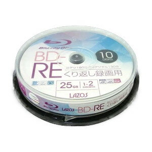 200枚セット(10枚X20個) Lazos BD-RE L-BRE10PX20【割引不可、取り寄せ品キャンセル返品不可、突然終了欠品あり】