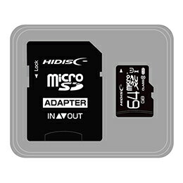HIDISC microSDHCカード 64GB CLASS10 UHS-1対応 高速転送 Read80 SD変換アダプタ付き HDMCSDX64GCL10UIJP3【楽天倉庫直送h】【突然終了欠品あり】