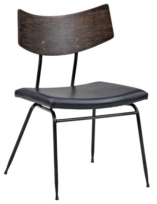 【直送品・大感謝価格】ソリ チェアー 122816 SOLI CHAIR SEARED OAK BK LEATHER W480×D520×H770×SH430..