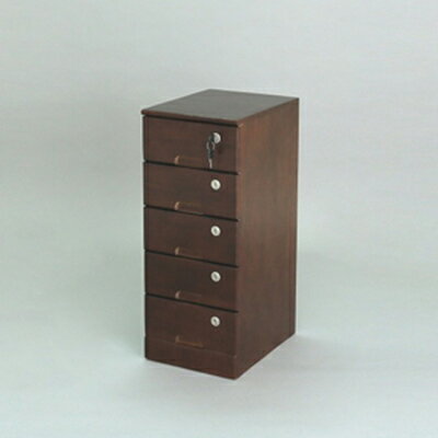 【直送品・大感謝価格】全段カギ付リビングチェスト 5段 ブラウン/ライトブラウン TIK-265BR/TIK-265LB