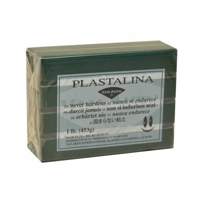 【直送品】MODELING CLAY(モデリングクレイ)　PLASTALINA(プラスタリーナ)　粘土　ダークグリーン　1Pound　3個セット【お寄せ品、返品キャンセル不可、割引不可品】 1