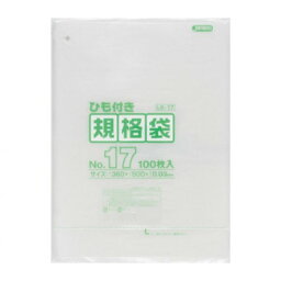 【直送品】ジャパックス LD規格袋 厚み0.030mm No.17 ひも付き 透明 100枚×5冊×3箱 LK17【お寄せ品、返品キャンセル不可、割引不可品】