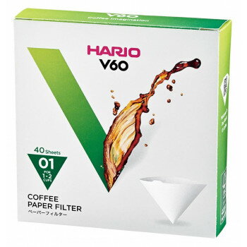 HARIO V60透過ドリッパー用のペーパーフィルターです。V型円すい形のペーパーフィルターは、珈琲粉の層が深く、珈琲粉に注いだお湯が円すいの頂点に向かって流れるので豆の旨味をしっかりと抽出できます。※撮影状況や、お使いのモニター環境によって実際の色味と異なって見える場合がございます。サイズ1個あたり:縦3×横10.5×高さ11cm個装サイズ：15×21×11cm重量350g個装重量：350g素材・材質天然パルプ仕様電子レンジ:使用不可食器洗浄機:使用不可カラー:白、1〜2杯用生産国日本広告文責　(有)パルス　048-551-7965返品・納期などは会社概要をご参考下さいHARIO ハリオ V60ペーパーフィルター01 40枚×10 VCF-01-40WHARIO ハリオ V60ペーパーフィルター01 40枚×10 VCF-01-40Wfk094igrjsHARIO ハリオ V60ペーパーフィルター01 40枚×10 VCF-01-40WHARIO ハリオ V60ペーパーフィルター01 40枚×10 VCF-01-40W