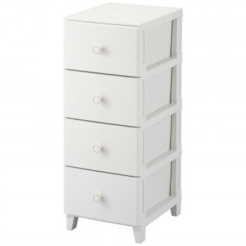 【直送品】ルームス　コンベッソ　4段チェスト　(組立式)　RCO-S344　LGY・ライトグレー【お寄せ品、返品キャンセル不可、割引不可品】