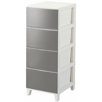 【直送品】ルームス　シェード　4段チェスト　(組立式)　RSD-S344　SGY・サンドグレー【お寄せ品、返品キャンセル不可、割引不可品】