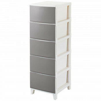 【直送品】ルームス　シェード　5段チェスト　(組立式)　RSD-S345　SGY・サンドグレー【お寄せ品、返品キャンセル不可、割引不可品】