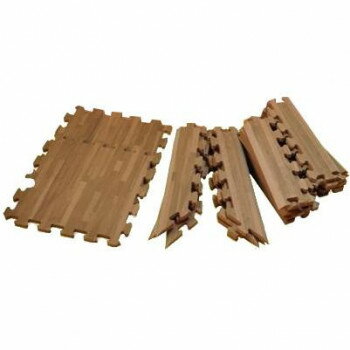 【直送品】リトルプリンセス 加工 フロアーマット(ジョイントマット) 195cm×195cm(約2畳分) 木目調ブラウンウッド【お寄せ品、返品キャンセル不可、割引不可品】