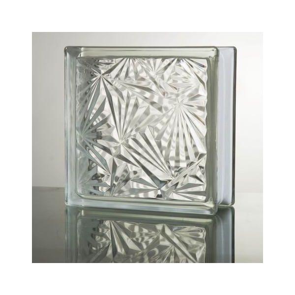 ガラスブロック 厚み80mmクリア色アイスフラワー6個セット 欠品終了あり。直送品。代引不可・同梱不可..