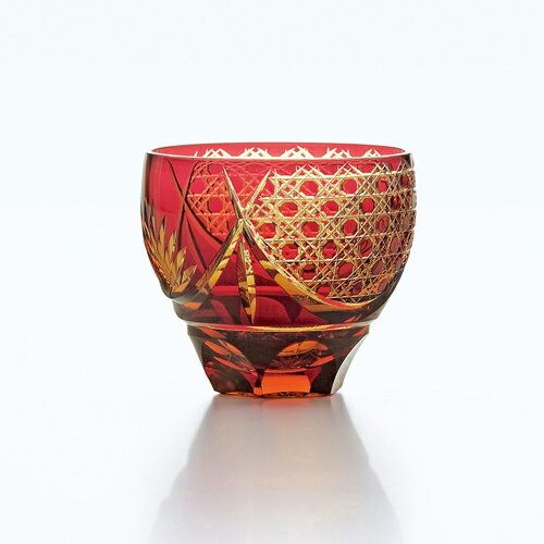 【直送品・大感謝価格 】彩花切子 さいかきりこ タンブラー 赤 HG200-11R 105×105×87 φ91×H83・M94 310ml 350シリーズ