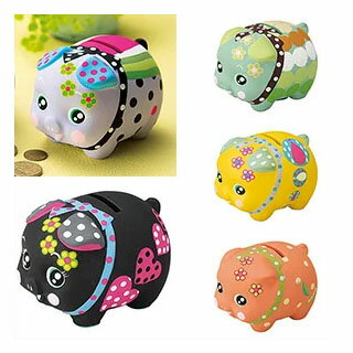 【あす楽対応】【大感謝価格】デコぶた貯金箱 小 ラベンダ/ブラック/ミント/イエロ/オレンジ 関東から中部は送料無料【完売後、売価精査品】のサムネイル