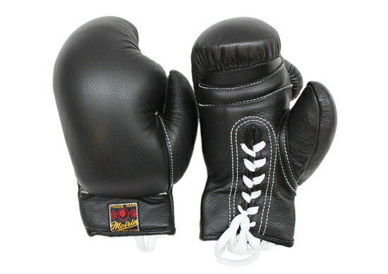 【直送品・大感謝価格】日本拳法防具 日本拳法グローブ(黒) 8オンス 紐式 N-18 明倫産業