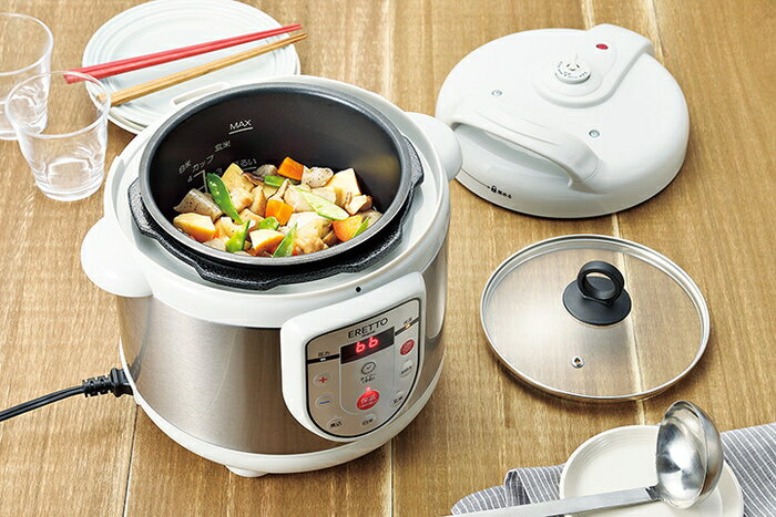 【直送品】ERETTO “mono”電気圧力鍋3.0リットル 18cm 4合炊 ET-104 310×290×280mm 2021 STAGE GIFT CATALOG 229シリーズ【ヘルシ価格】家電 キッチン家電 電気鍋 圧力鍋 母の日