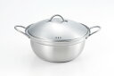 【直送品】ステンレス製寄せ・しゃぶ鍋24cm YS-100 0386093 340×240×120mm 750g 3600ml 高さ120mm 2022 STA...