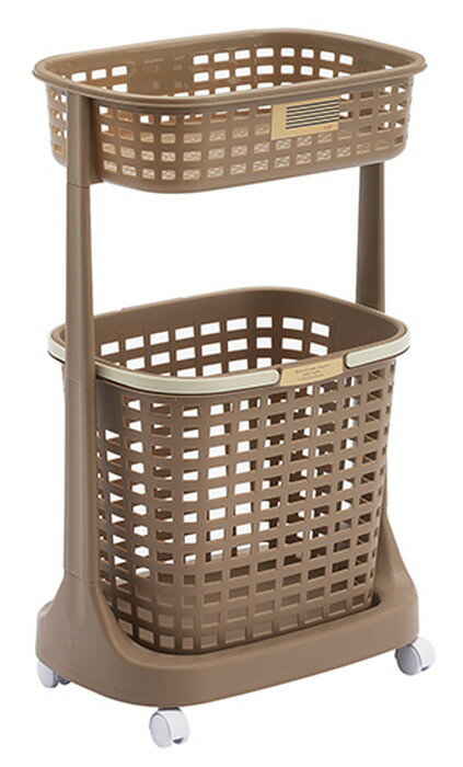 【直送品】2段ランドリーバスケット ココアブラウン 2LB-COBR 0284076 485×340×795mm 1920g 2022 STAGE GIFT CATALOG 229シリーズ【ヘルシ価格】インテリア 収納家具 ランドリーボックス・バスケット