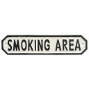 【直送品】サインプレート SMOKING AREA ホワイト/ブラック 63591/63592 W22.5×D0.5×H5 POSH LIVING 2022 Collection HOME DECO 291シリーズ【ヘルシ価格】インテリア インテリア小物 サインプレート ドアサイン