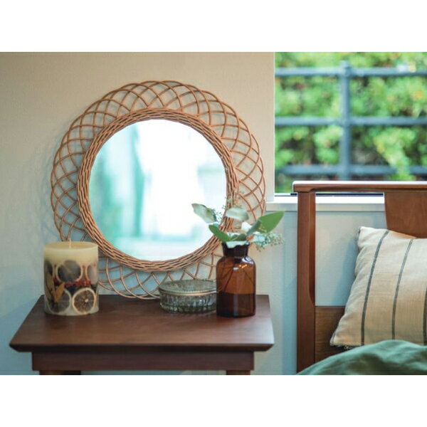 Other - 【直送品】ウィッカーミラーL ナチュラル 11641 φ49×D3 POSH LIVING 2022 Collection HOME DECO 291シリーズ【ヘルシ価格】インテリア インテリア小物 鏡 ミラー
