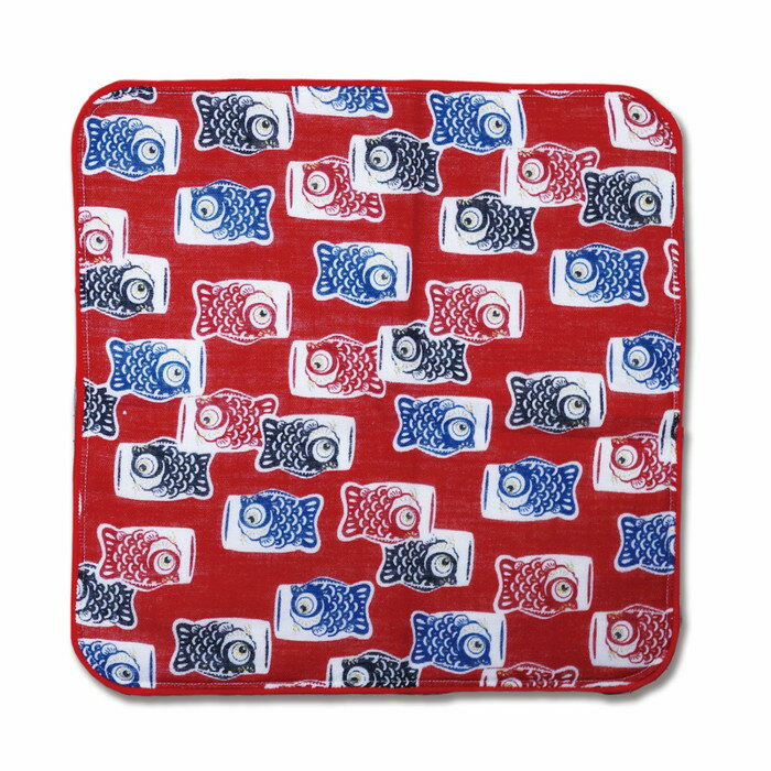 【2枚セット】【直送品】ハンカチタオル 通常サイズ こい屋鯉 赤/こい屋鯉 紺/色々鯉 ベージュ/色々鯉 赤 192001/191998/192018/1920...