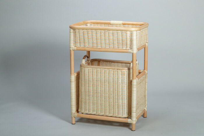 Rattan - 【直送品】籐ランドリーBOX GNM559NA 50×36×69cm カゴサイズ38×25×40cm【ヘルシ価格】インテリア 家具 収納家具 ランドリーボックス バスケット