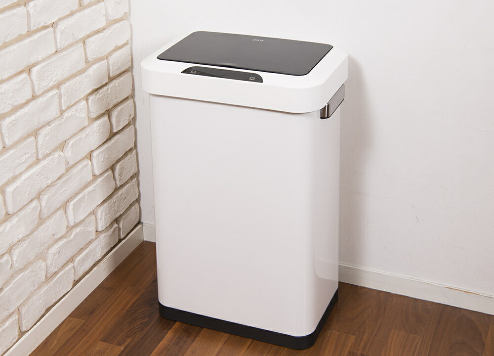 【直送品】ホライゾン センサービン 45L EK9262MT-45L シルバー/ホワイト 26.8×39×59.8cm【ヘルシ価格】インテリア ゴミ箱 ダストボックス くずかご ゴミ入れ [2]