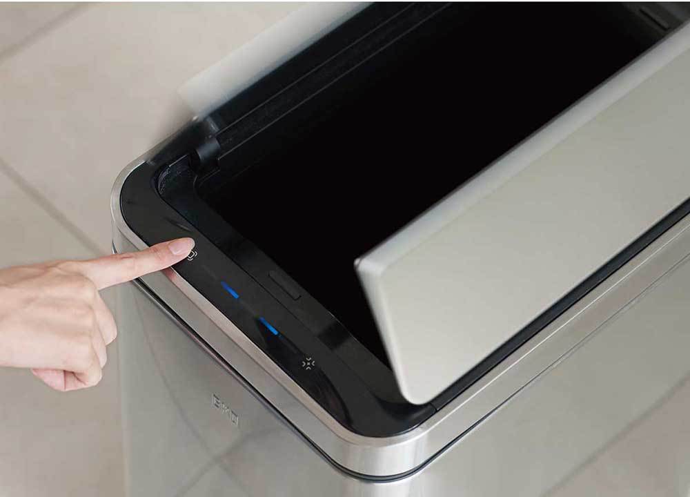 【直送品】デラックスファントム センサービン 20L シルバー EK9287MT-20L 25.1×37.8×43.1cm【ヘルシ価格】インテリア ゴミ箱 ダストボックス くずかご ゴミ入れ [2]