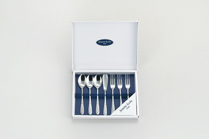 【直送品】ジャンヌ・エコール モーニングセット7PC JE-81 コーヒースプーン・ヒメフォーク：各3、バタ..