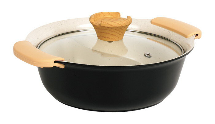 【直送品】セラミックコート 二食鍋 7号サイズ MUL-20W・グリーン/MUL-20BK・ブラック 280×280×120mm 1255g 内径200mm 2024 STAGE GIFT CATALOG【ヘルシ価格】キッチン用品 調理器具 鍋 料理 クッキング