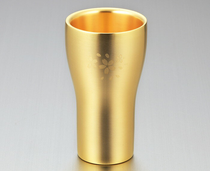 【直送品】金の贅 桜 18-8ステンレスW構造タンブラー金メッキ仕上げ 桜 SK-005 φ75×135mm 300ml 2024 STAGE GIFT CATALOG【ヘルシ価格】キッチン用品 食器 酒用品 酒器 晩酌 カップ