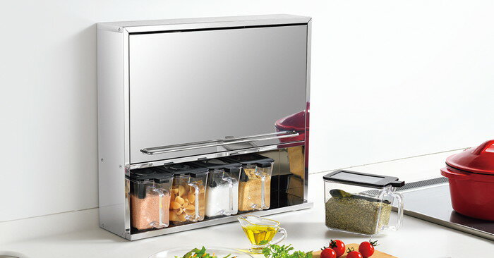 【直送品】ステンレススパイスストッカー2段ワイド ミラー UC-125 450×120×400mm 2380g 2024 STAGE GIF..