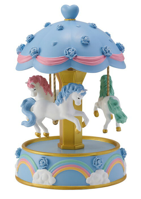 【直送品】オルゴール メリーゴーランドL LED付き 12200 ローズピンク/12201 ローズブルー φ125×H190mm インテリアカタログVol.67【ヘルシ価格】インテリア インテリア小物 置き物 置物 オルゴール