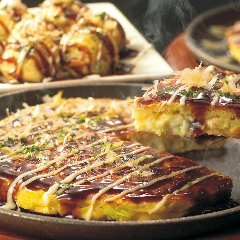 【直送品】千房 お好み焼・たこ焼セット 冷凍 豚玉200g、もちチーズ200g、ねぎ焼180g×各2、たこ焼8個×1【割引不可品】食品 冷凍食品 おかず 和食総菜 粉もん セット 詰め合わせ