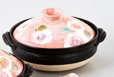 【直送品】彩バラ化粧 9号土鍋 93166 舞陶館 BUTOUKAN【ヘルシ価格】キッチン用品 調理器具 鍋 土鍋