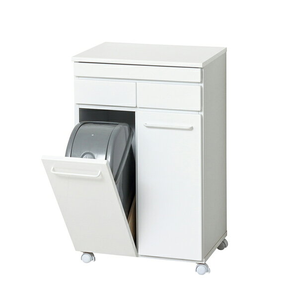 【直送品】スライド棚付きダストボックス2D 23732 ホワイト/23733 ブラウン W55×D40×H87.5cm 一部組立 KUROSHIO SELECTION【ヘルシ価格】インテリア 家具 ごみ箱 ダストボックス デザイン家具 [2]