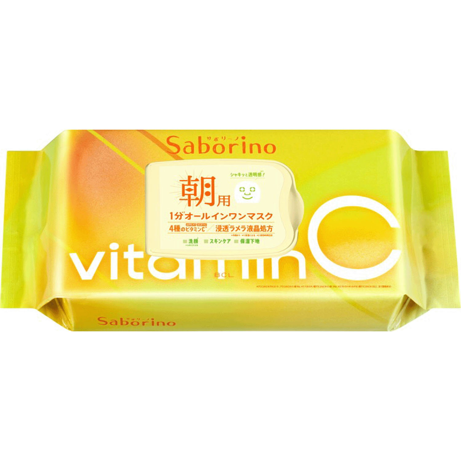 素材：水、DPG、グリセリン、ベタイン、アスコルビルグルコシド、アスコルビルリン酸Na、グリコシルトレハロース、テトラヘキシルデカン酸アスコルビル、トコフェロール、パルミチン酸アスコルビルリン酸3Na、ヒアルロン酸Na、リンゴ酸、加水分解水添デンプン、水溶性コラーゲン、PEG−60水添ヒマシ油、PPG−4セテス−20、（アクリレーツ／アクリル酸アルキル（C10−30））クロスポリマー、キサンタンガム、クエン酸、クエン酸Na、ジメチコン、ステアリン酸グリセリル、トリ（カプリル酸／カプリン酸）グリセリル、ベヘネス−30、メタリン酸Na、ラウリン酸ポリグリセリル−10、水酸化Na、水添ポリ（C6−14オレフィン）、セテアリルアルコール、フェノキシエタノール、エチルパラベン、メチルパラベン、香料産地：日本他店舗でも併売しているため、一部在庫切れが起きる場合がございます。そのため一部取り寄せとなり、遅延やキャンセルとなる場合がございます。メーカーもしくは代理店:株式会社　スタイリングライフ・ホールディングスBCLカンパニ素材(詳細):水、DPG、グリセリン、ベタイン、アスコルビルグルコシド、アスコルビルリン酸Na、グリコシルトレハロース、テトラヘキシルデカン酸アスコルビル、トコフェロール、パルミチン酸アスコルビルリン酸3Na、ヒアルロン酸Na、リンゴ酸、加水分解水添デンプン、水溶性コラーゲン、PEG−60水添ヒマシ油、PPG−4セテス−20、（アクリレーツ／アクリル酸アルキル（C10−30））クロスポリマー、キサンタンガム、クエン酸、クエン酸Na、ジメチコン、ステアリン酸グリセリル、トリ（カプリル酸／カプリン酸）グリセリル、ベヘネス−30、メタリン酸Na、ラウリン酸ポリグリセリル−10、水酸化Na、水添ポリ（C6−14オレフィン）、セテアリルアルコール、フェノキシエタノール、エチルパラベン、メチルパラベン、香料産地(詳細):日本サイズ(詳細):内容量：30枚入【化粧品】広告文責 有限会社パルス　048-551-7965　