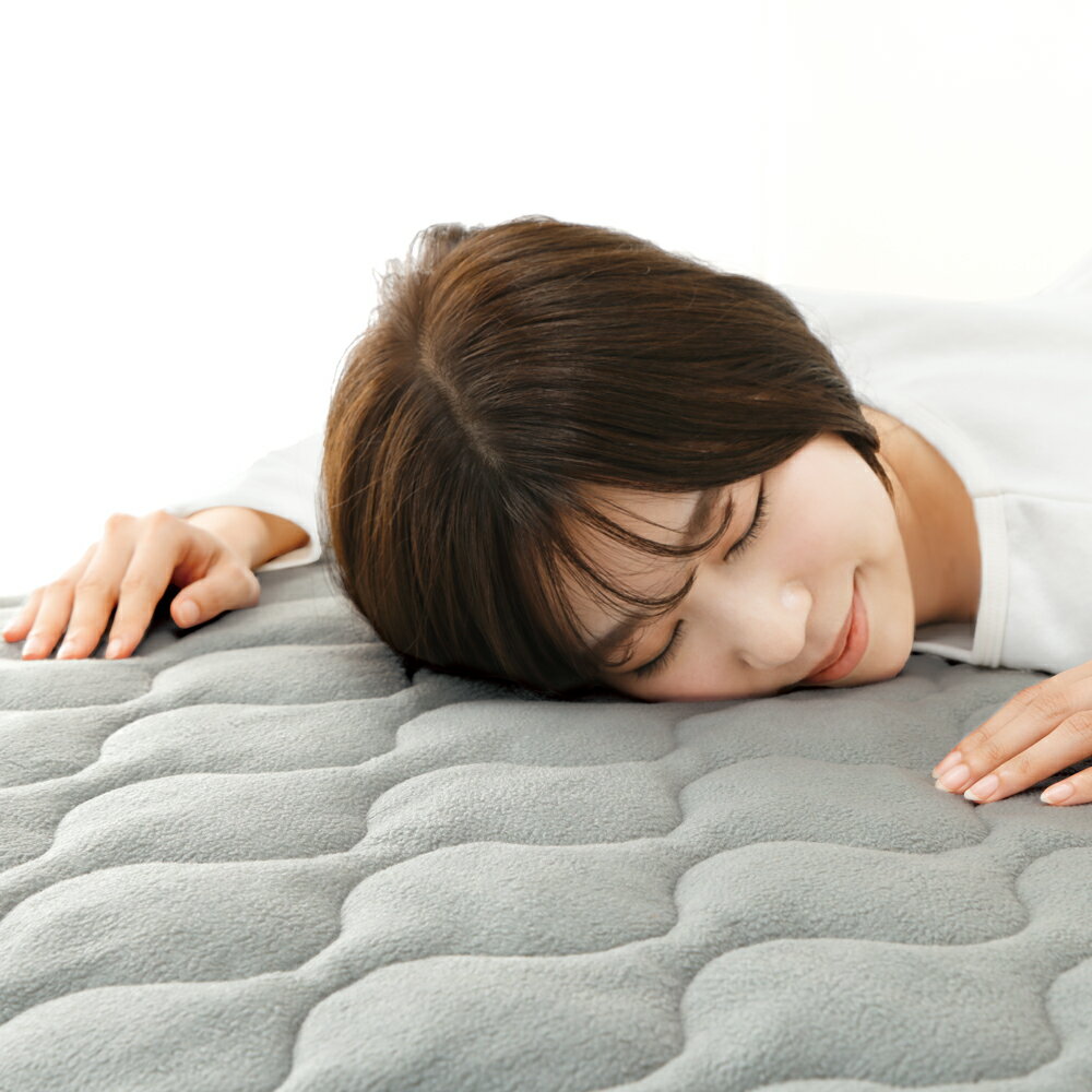 暖暖あったかロング節電マット グレー【楽天倉庫直送h】【ヘルシ価格】 あったか敷きパッド シングル 冬 暖かい敷きパッド 電気不要 敷きパッド 保温 防寒